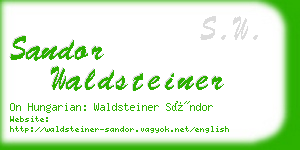 sandor waldsteiner business card